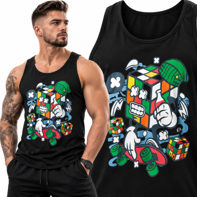 TANK TOP  ANIMOWANY  RUBIX CUBE SKATER